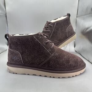 UGG Nuemel Boots Mens Size 12 Brown Suede Wool Lined Winter Ankle 1158219